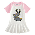 Cartoon half sleeved girls' dress