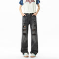Distressed ripped jeans men streetwear pants