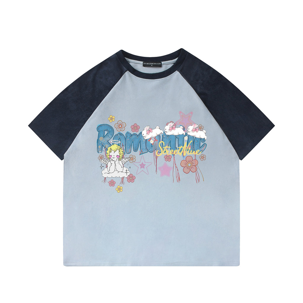 Romantic Angel Printed Short Sleeve