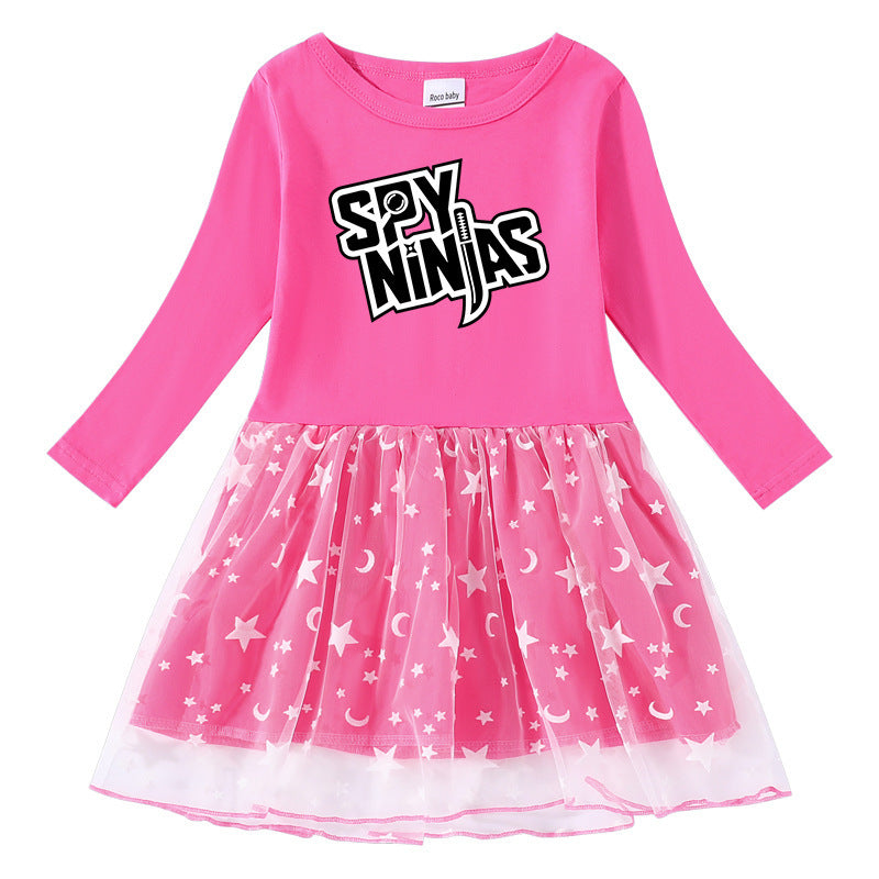 Girls' dress with cotton print