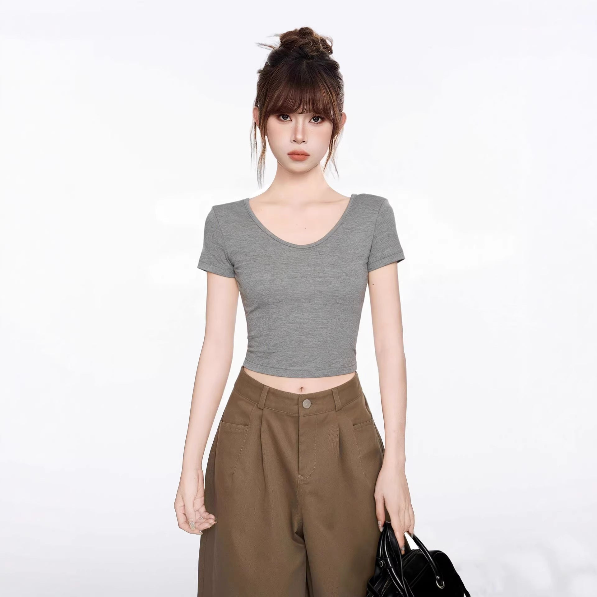 Short Sleeve T-Shirt for Women, Sexy and Pure Aesthetic Crop Top