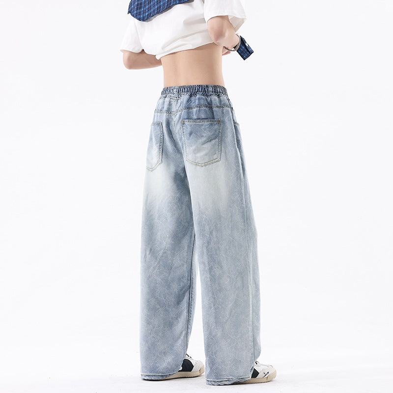 Gradient Ice Lightweight Drapey Loose Wide Leg Tapered Fit  Leg Pants