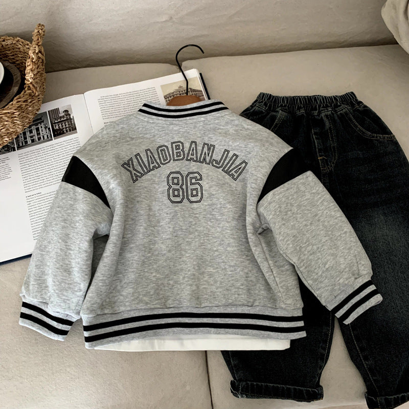 Boy's coat baby's autumn outfit baseball jersey autumn
