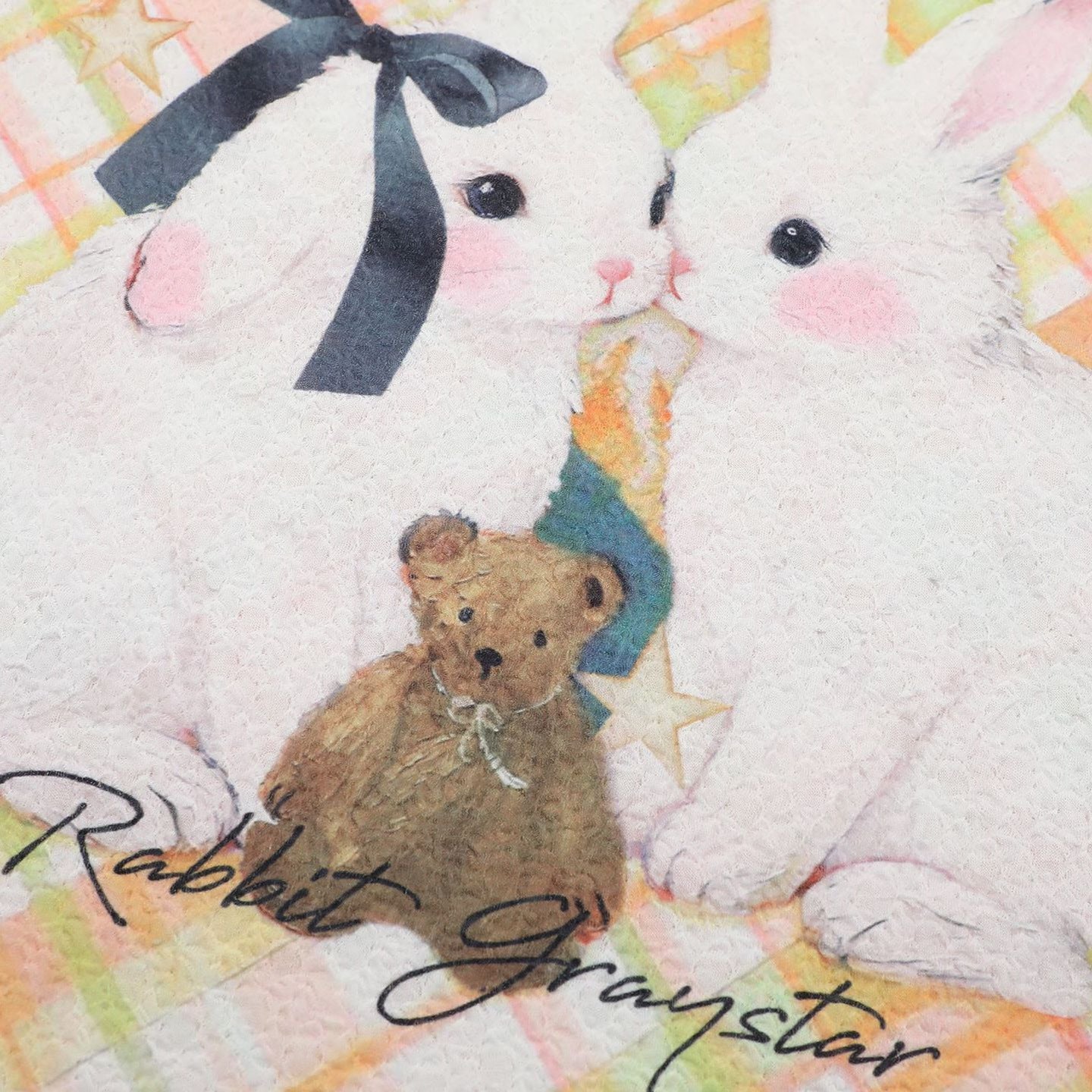 Women's Loose Round Neck Short Sleeve Cartoon Rabbit Print T-Shirt