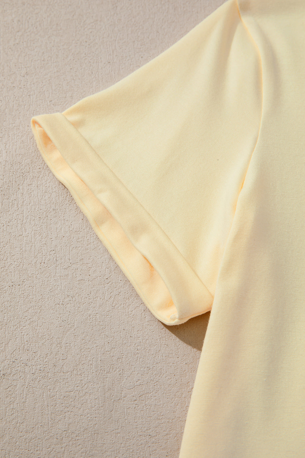 Sachet Pink Solid Color Basic Crew Neck Plain Tee
