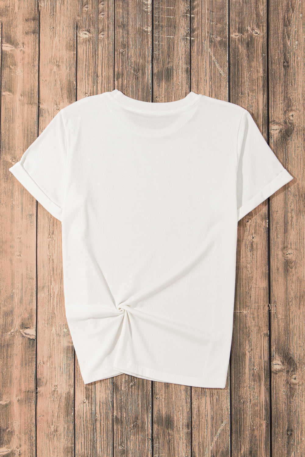 Sachet Pink Solid Color Basic Crew Neck Plain Tee