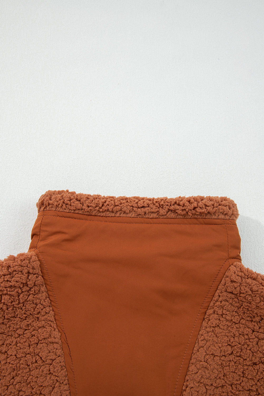 Cinnamon Faux Fur Snap Button Front Knot Side Plush Vest