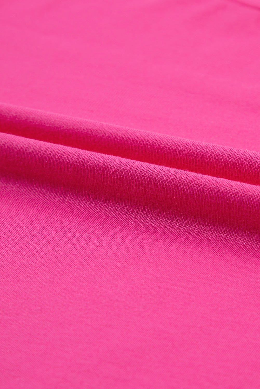 Sachet Pink Solid Color Basic Crew Neck Plain Tee