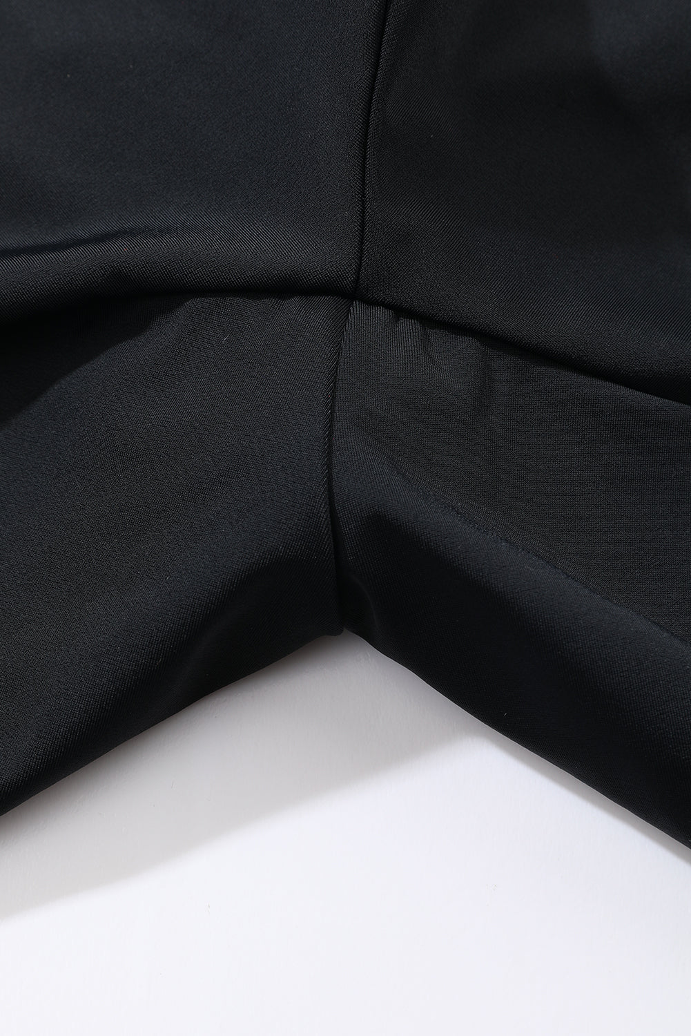 Black Solid Color 2-in-1 Drawstring Elastic Waist Swim Shorts