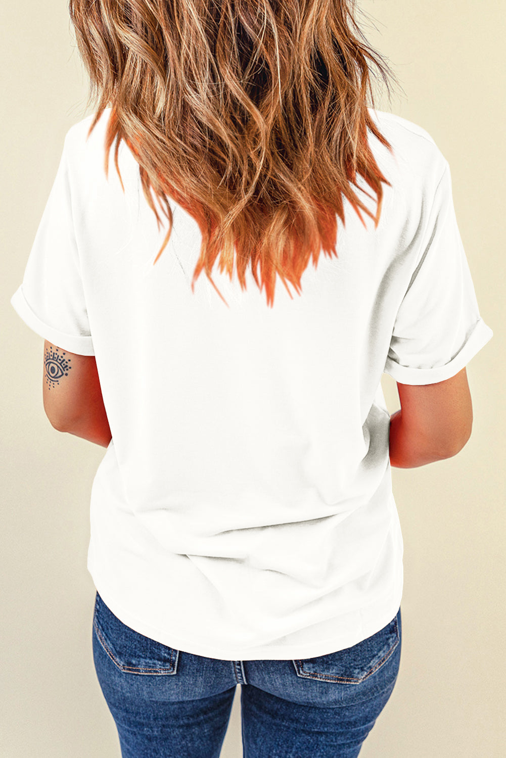 Sachet Pink Solid Color Basic Crew Neck Plain Tee