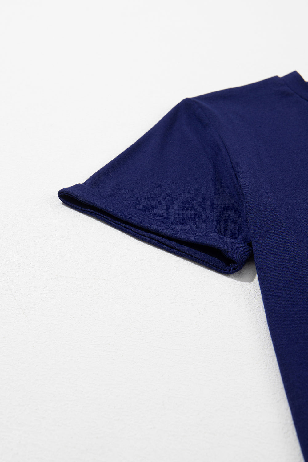 Sachet Pink Solid Color Basic Crew Neck Plain Tee